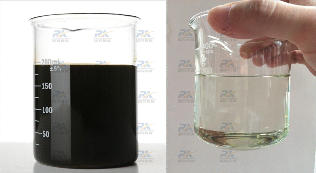 Ruike petrochemical black oil refinery into good qulity diesel light yellow color